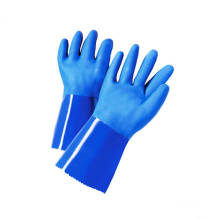 Dielectric Green Rough Sandy Finish Acid Alkali Resistance PVC Sandy Coated Work Gloves